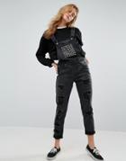 Liquor & Poker Relaxed Fit Studded Overall - Black