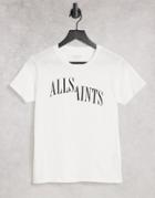 Allsaints Spliced Logo T-shirt In White