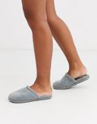 Women'secret Chenille Mule Slippers In Gray