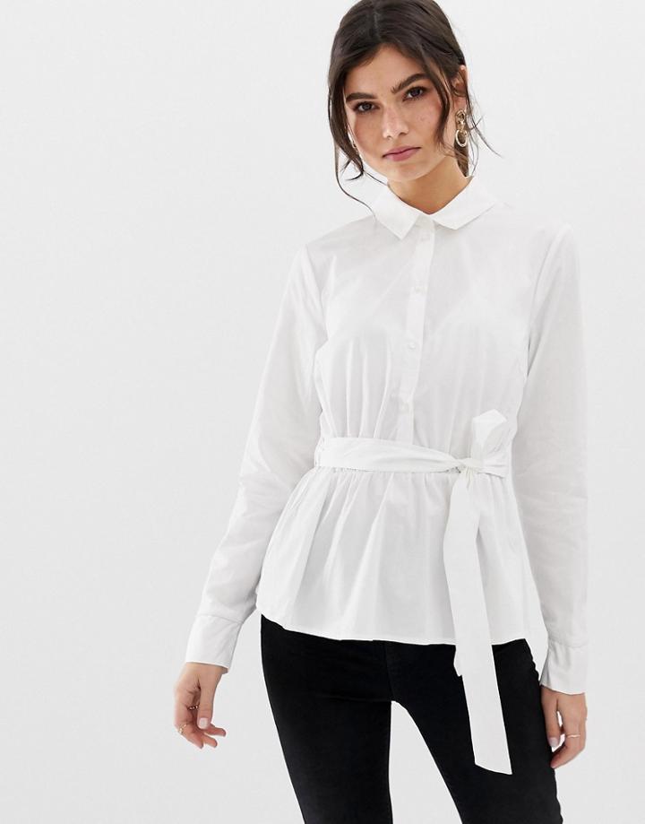 Vero Moda Waist Tie Shirt - White