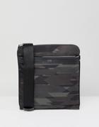 Hugo By Hugo Boss Camo Print Nylon And Leather Trim Flight Bag In Khaki - Green