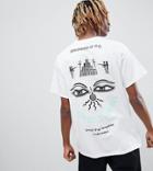 Crooked Tongues T-shirt In White With Back Symbol Print - White