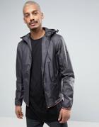 Napapijri Augusta Hooded Jacket Lightweight Ripstop In Dark Gray - Gray