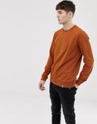 Pretty Green Applique Logo Sweat In Mustard - Brown