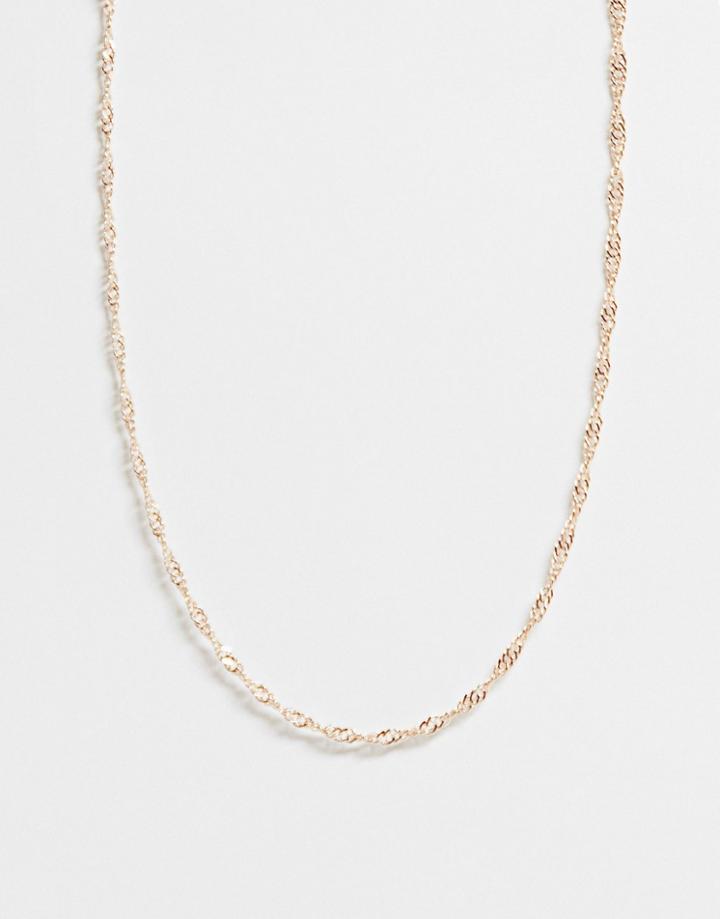 Topshop Twisted Chain Necklace In Gold