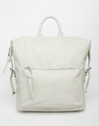Asos Backpack With Clip Side Detail - Gray