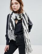 Genie By Eugenia Kim Linley Gray And Cream Zebra Print Scarf - Gray