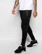 Asos Drop Crotch Joggers With Quilting - Black