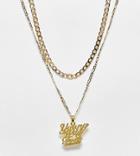 Image Gang Curve 18k Gold Plated Young Wild Free Multirow Necklace