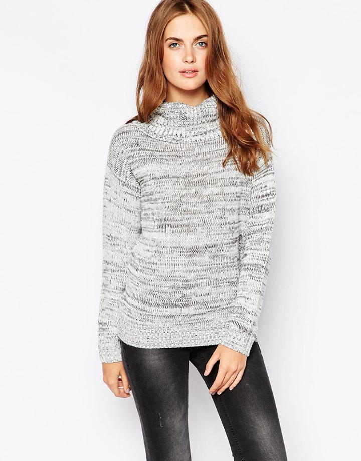 Blend She High Neck Sweater - Snow White