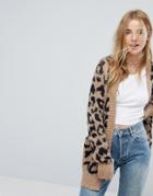 Hollister Leopard Print Knit Cardigan - Multi