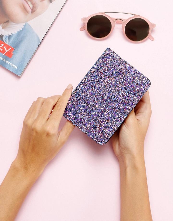 New Look Glitter Passport Holder - Green