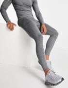Asos 4505 Training Base Layer Legging In Charcoal Heather-black