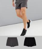 Asos 4505 Training Shorts In Mid Length 2 Pack Save - Multi