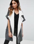 Vila Contrast Lapel Jacket - Gray