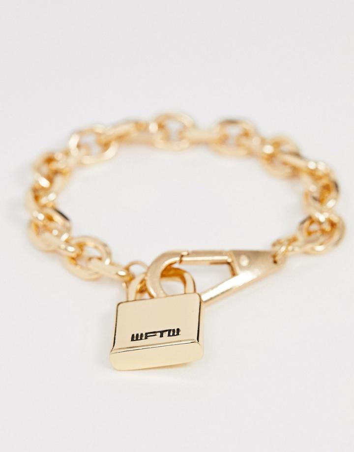 Wftw Chain Bracelet With Padlock Charm In Gold - Gold
