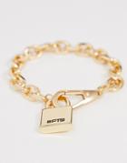 Wftw Chain Bracelet With Padlock Charm In Gold - Gold
