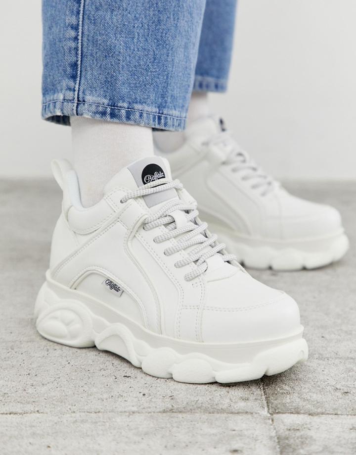 Buffalo Corin Low Platform Sneakers In White - White