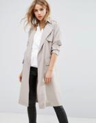 New Look Soft Belted Trench - Beige