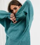 Micha Lounge Relaxed Sweater With Balloon Sleeves-green