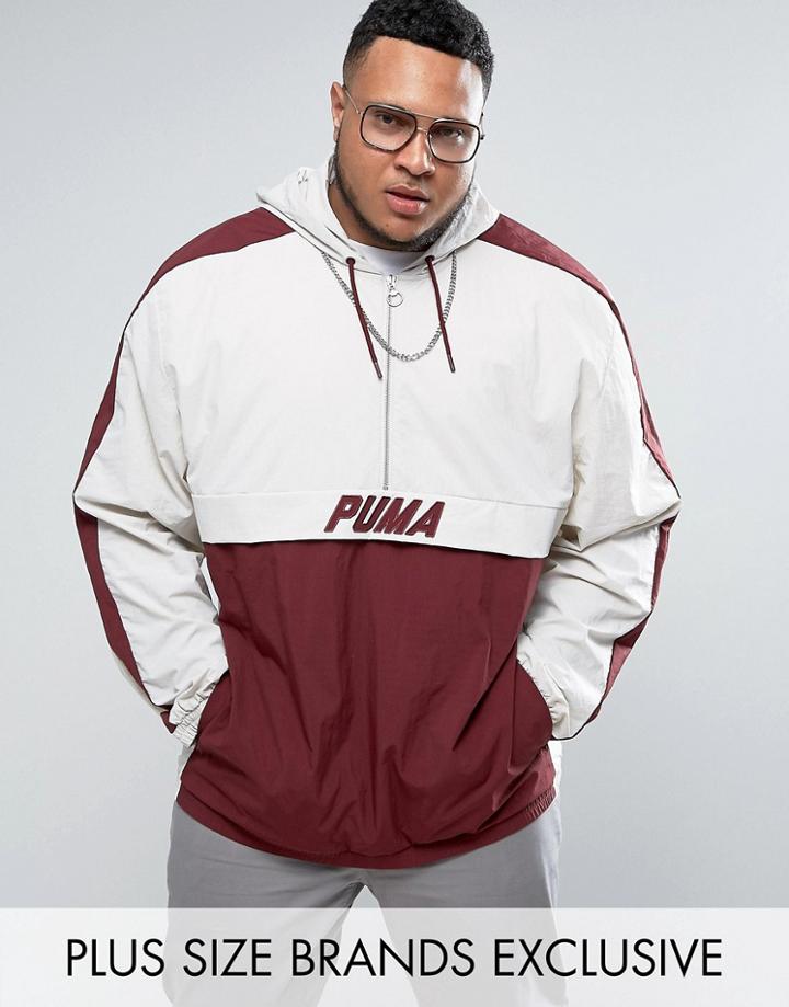 Puma Plus Vintage Half-zip Jacket In Red Exclusive To Asos - Red