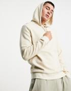 Asos Design Hoodie With Rib In Beige - Part Of A Set-neutral