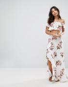Flynn Skye Floral Maxi Skirt Co-ord With Ruffle And Side Split - Multi