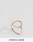 Asos Rose Plated Sterling Silver Open Circle Ring - Rose Gold Plated