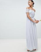 Coast Madelene Embroidered Maxi Dress - Silver