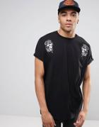 Asos Super Oversized T-shirt With Snake Print - Black