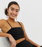 Monki Two-piece Crop Top In Black - Black