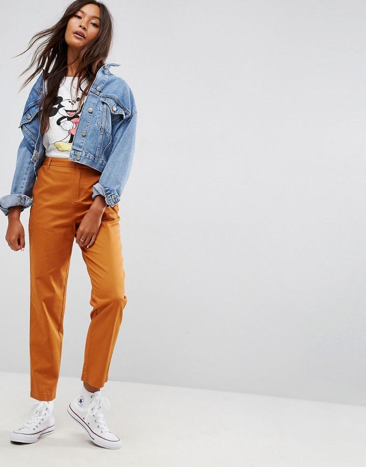Asos Chino Pants In Ochre - Orange