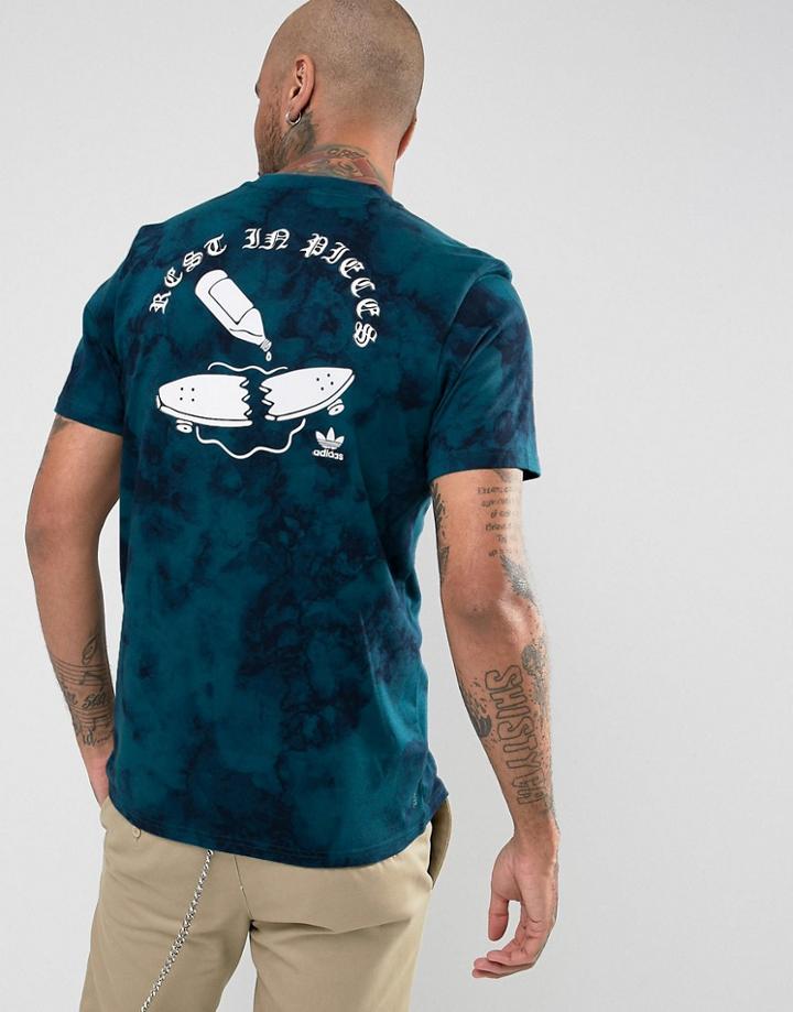 Adidas Skateboarding Petrol Night T-shirt In Navy Br4965 - Navy