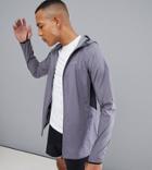 Asos 4505 Tall Windbreaker With Breathable Mesh Panels In Gray