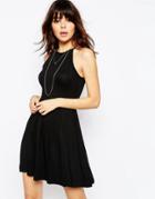 Asos Empire Seam Mini Dress - Black