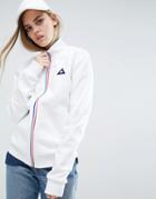 Le Coq Sportif Sweat Bomber Jacket With Tricolores Zip - White