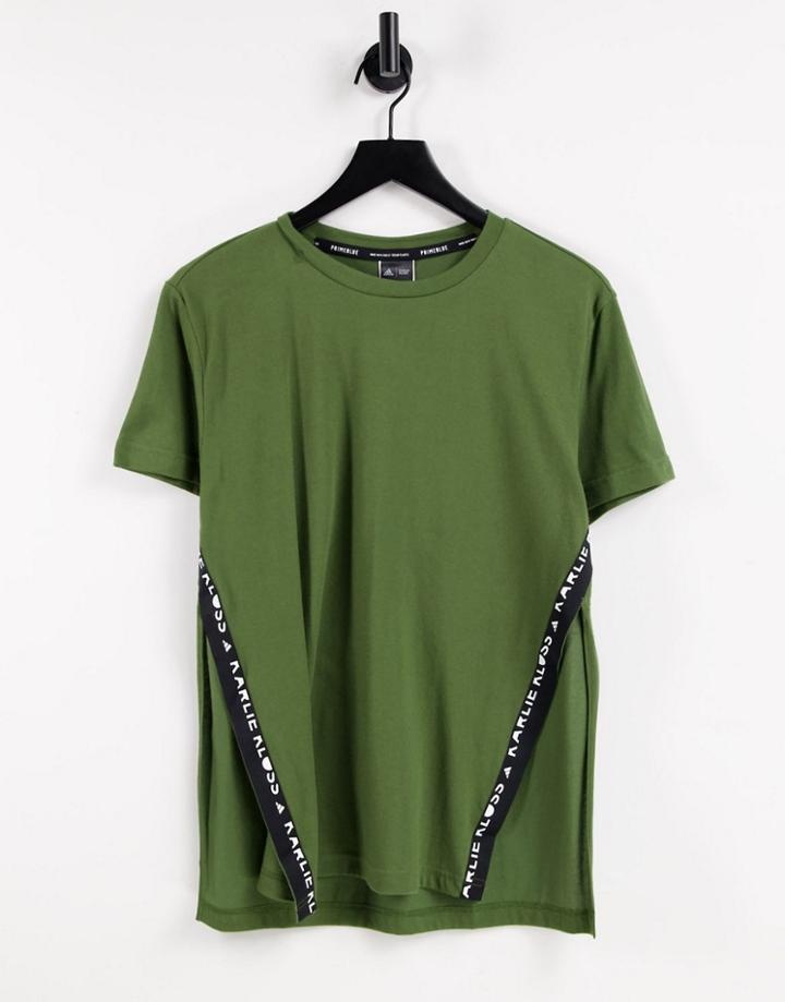 Adidas X Karlie Kloss Training Oversized T-shirt In Khaki-green