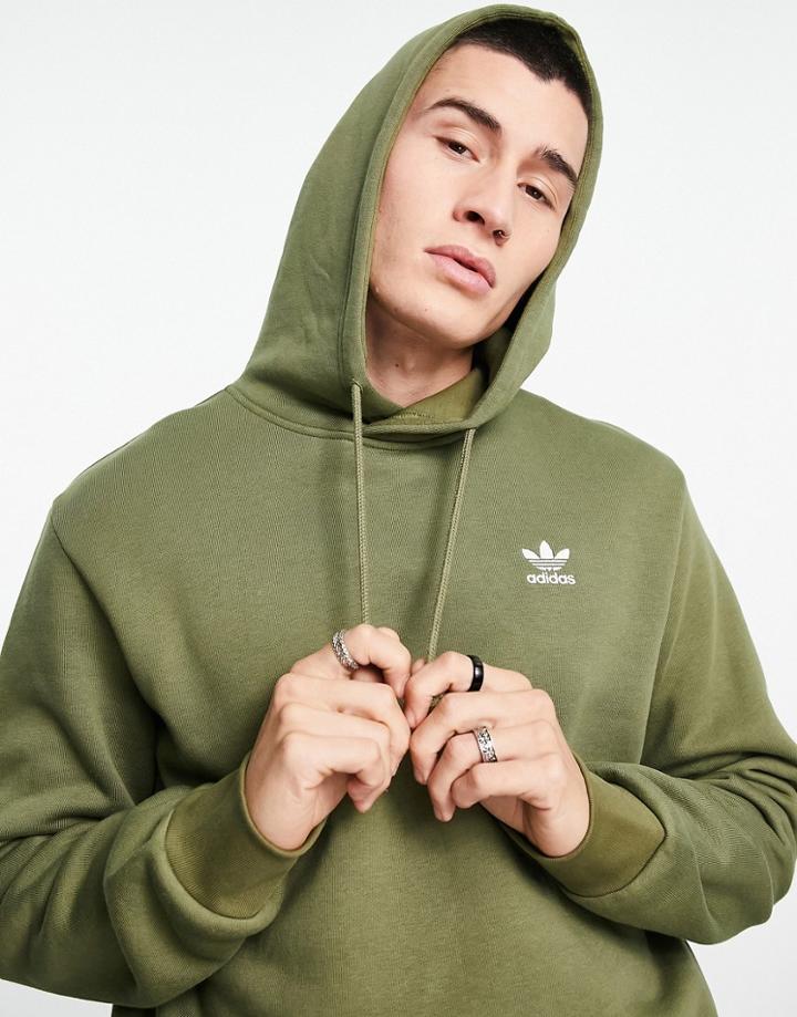 Adidas Originals Essentials Hoodie In Focus Olive-green