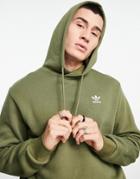 Adidas Originals Essentials Hoodie In Focus Olive-green
