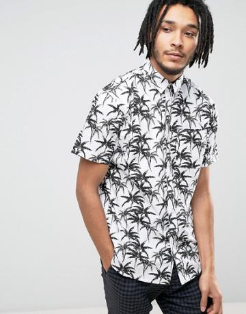 D-struct Random Palm Print Shirt - White