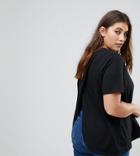 Asos Curve T-shirt With Wrap Back - Black