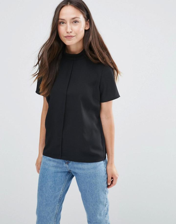 Selected Darva Short Sleeve Top - Black