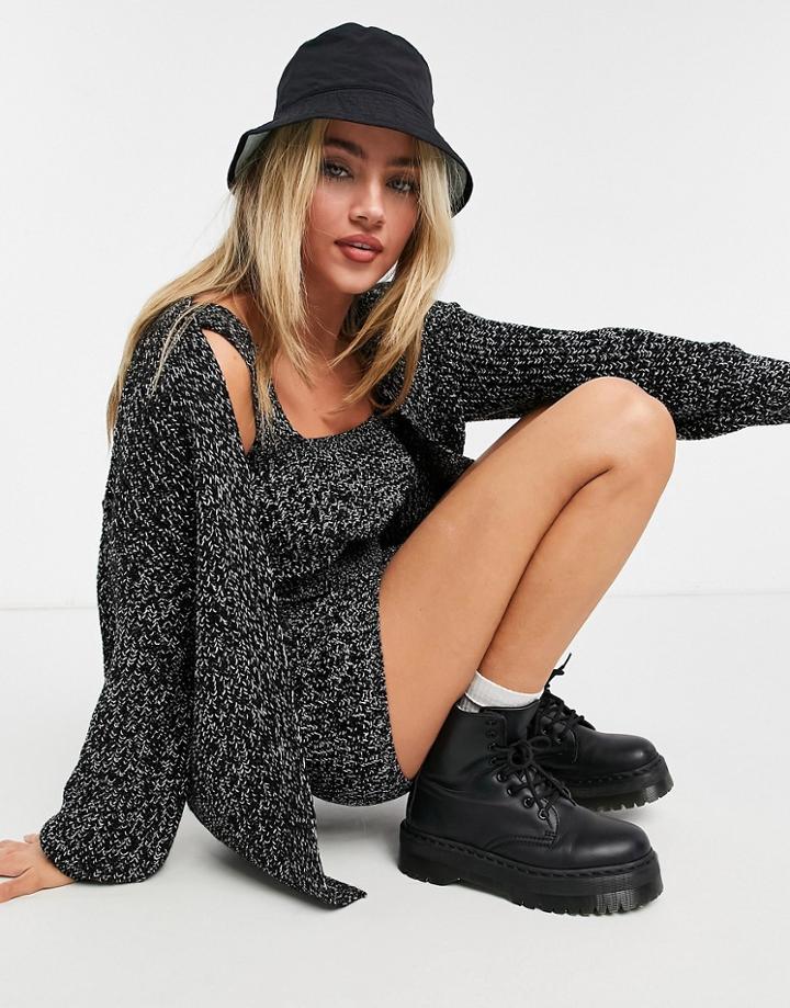 New Look Twist Stitch Balloon Sleeve Cardigan In Black Pattern - Part Of A Set