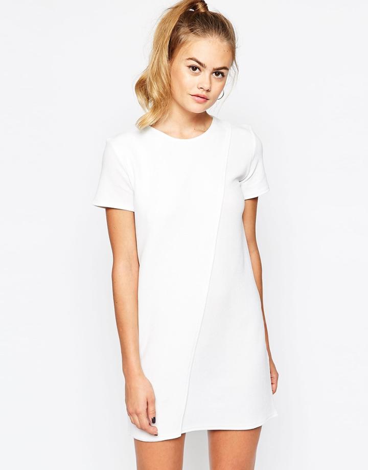 Daisy Street Wrap Front Shift Dress - Sage