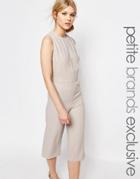 Alter Petite Sleeveless Culotte Jumpsuit - Oyster