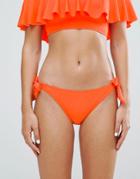 New Look Bardot Neon Bikini Bottom - Orange