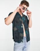 Pull & Bear Printed Shirt In Blue - Part Of A Set-blues