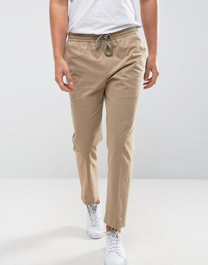 Noak Wide Leg Cropped Pant - Stone
