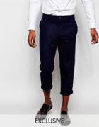 Reclaimed Vintage Cropped Pants In Relaxed Fit - Navy
