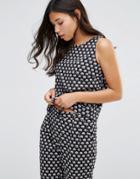 Sugarhill Boutique Ellie Print Cross Back Top - Black